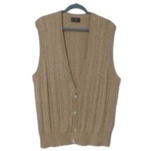 Descente XL Cable Knit Cardigan Grandpa Core Beige